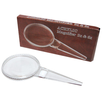 Livingstone Magnifier 3x/6x Magnification Acrylic with Handle 75mm Diameter 20cm Focal Length - Clear x55
