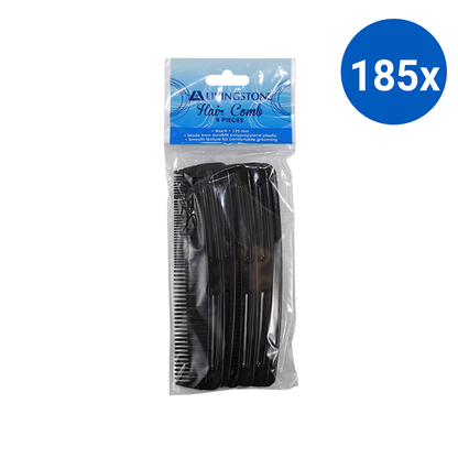 Livingstone Men's Comb Polypropylene 125mm 5/Pack - Black x185