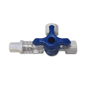 Livingstone 3 Way Stopcock 2 Female and 1 Male Luer Lock Connectors 50/Box - Blue/White