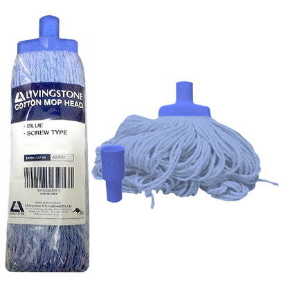 Livingstone Cotton Mop Head 350g 22mm Screw Type - Blue x35