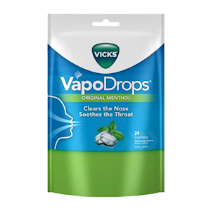Vicks VapoDrops Original Menthol Lozenges 24 Pieces/Pack 4 Packs/Box 96/Box x15