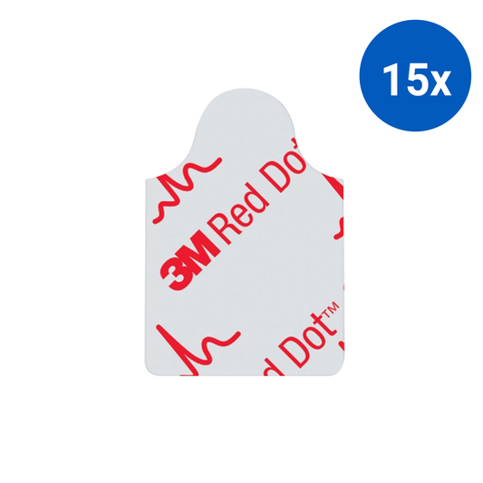 3M Resting Tab Style EKG Diagnostic Electrode with Aggressive Adhesive 2cm x 2cm 10/Card 10/Bag - White x15
