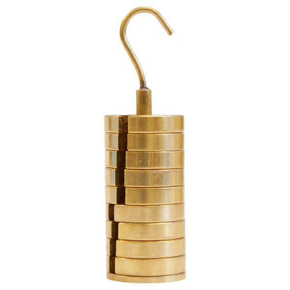 Slotted Mass Weight Brass On Carrier 9x 10 Grams 4.5mm Core Diameter 100 Grams Set - Gold x25