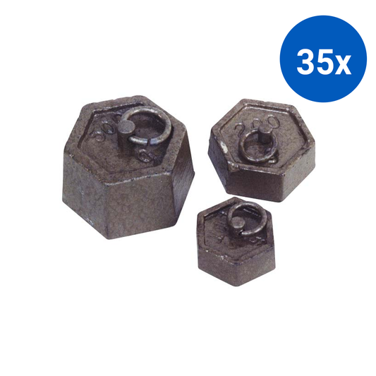 Mass Cast Iron 500g Hexagonal with Ring - Grey x35