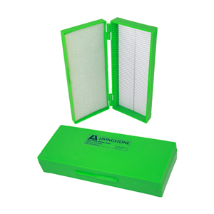 LIV Microslide Plastic Case 50 Slide Capacity 200x80x35mm Hinged Lid ABS Laboratory Storage - Green x40