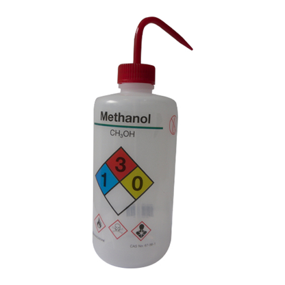 Livingstone Wash Bottle 500ml Labelled Methanol LDPE - White x45