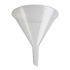 Livingstone Filter Funnel 50mm Top Diameter 9.3-6.1mm Stem Diameter 40mm Stem Length Food Grade Plastic - White x260