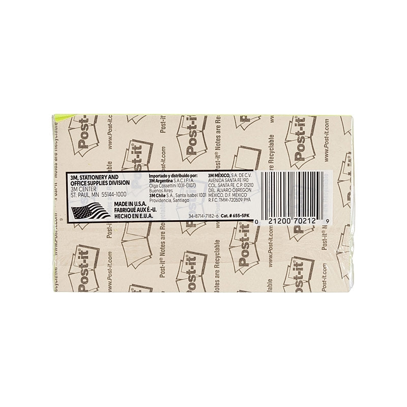 Post‑It Notes Assorted Colours 76 x 127mm 5‑Pack