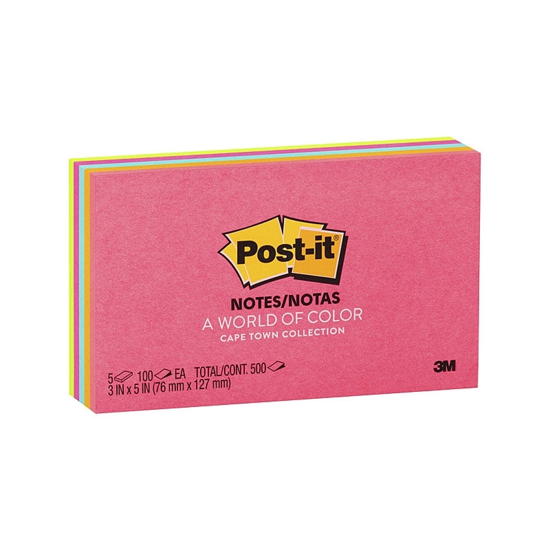 Post‑It Notes Assorted Colours 76 x 127mm 5‑Pack