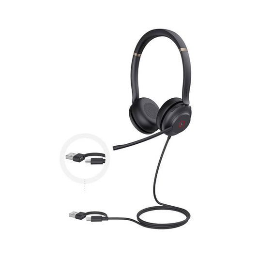 Yealink UH37 Teams Dual USB‑C/A Wired Headset