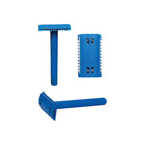 Universal Choice Body Razor Double Edge 90mm Handle 100 Pieces/Box - Blue x10