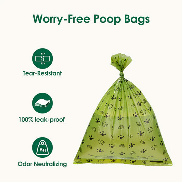 PawView Leak-Proof Bags 8 Rolls - Green