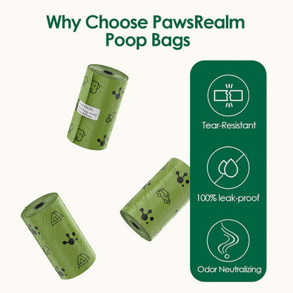 PawView Leak-Proof Bags 8 Rolls - Green