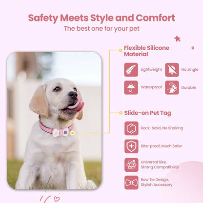 Pawview Bow Anti-Loss Smart Pet ID Tag with QR Code - Red