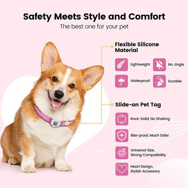 PawView Heart Anti-Loss Smart Pet ID Tag with QR Code - Black