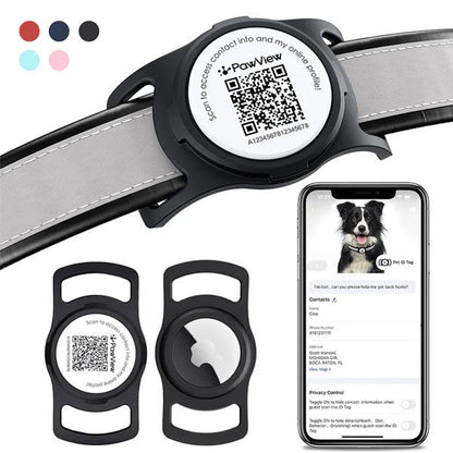 PawView AirTag Silicone Anti-Loss Protective Case - Black