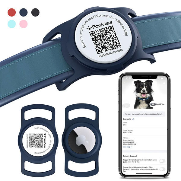 PawView AirTag Silicone Anti-Loss Protective Case - Blue