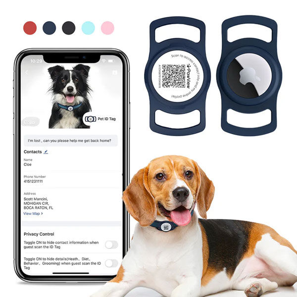 PawView AirTag Silicone Anti-Loss Protective Case - Blue