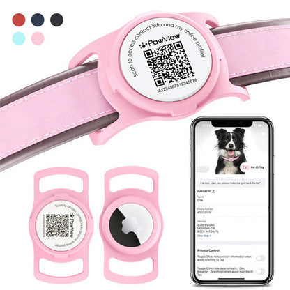 PawView AirTag Silicone Anti-Loss Protective Case - Pink