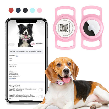 PawView AirTag Silicone Anti-Loss Protective Case - Pink