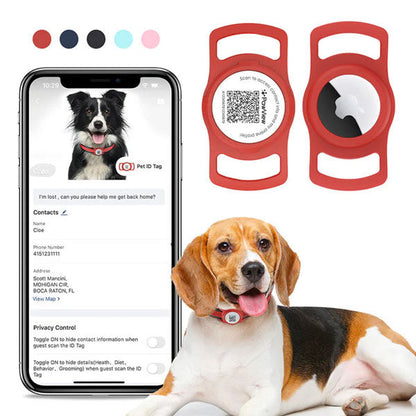 PawView AirTag Silicone Anti-Loss Protective Case - Red