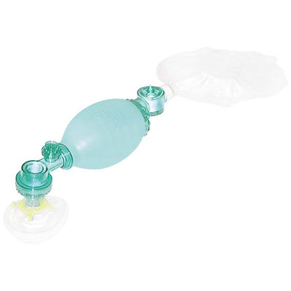 Livingstone Disposable Resuscitator with Pop-off Mask Oxygen Tubing and Reservoir Bag Child - Green x15
