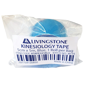 Livingstone Kinesiology Tape 5 cm x 5 metres 1 Roll/Box - Blue x25