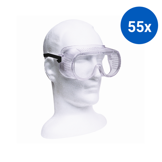 Livingstone Safety Barrier Goggles Spectacles Break-Resistant Lens with Strap - Clear x55