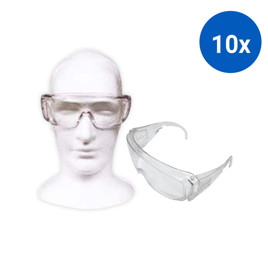 Livingstone Protective Safety Goggles Spectacles ANSI Z87.1-2010 EN166:2001 10/Box - Clear x10