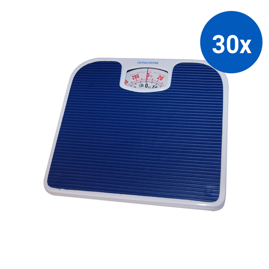 Livingstone Mechanical Bathroom Weight Scale Capacity 130kg - White/Blue x30