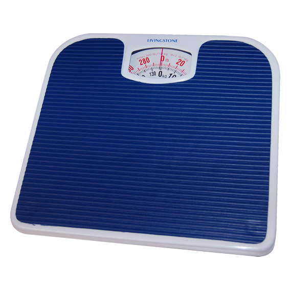 Livingstone Mechanical Bathroom Weight Scale Capacity 130kg - White/Blue x30