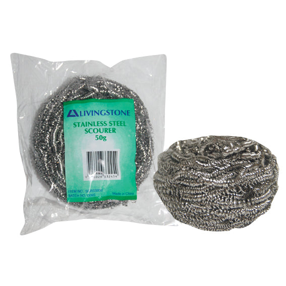 Livingstone Stainless Steel Scourers Large 50g - Silver x290