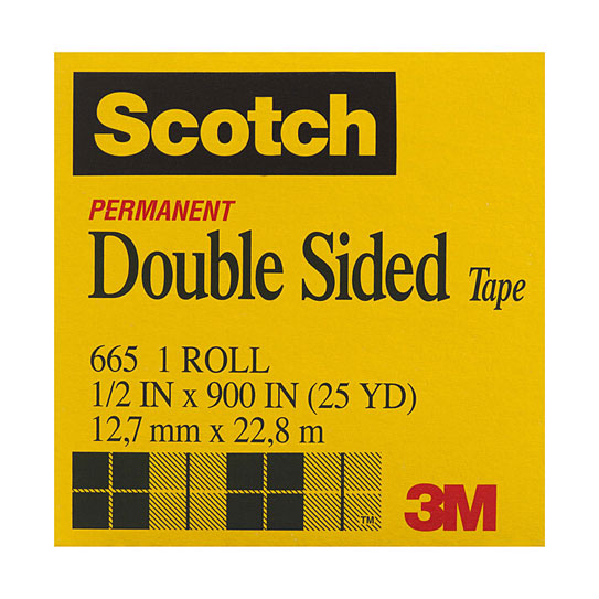 Scotch Double‑Sided Tape 665 12mm x 22.8m - 12 Rolls