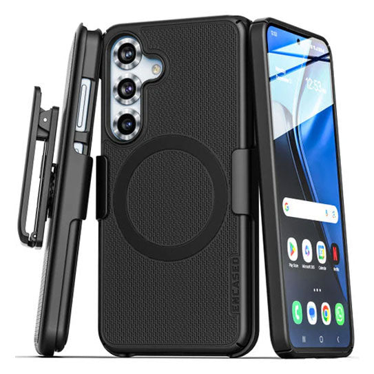 Encased Slimline Case Samsung Galaxy S25+ Plus with Belt Clip Holster - Black