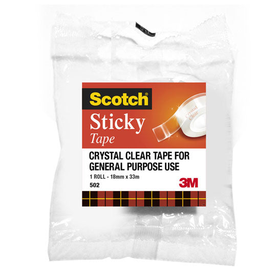 Scotch Sticky Tape 502 18mm x 33m - 8 Rolls