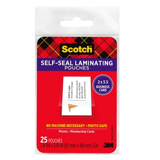 Scotch SCT Self‑Laminate Pouches 25 Pack - 12 Box