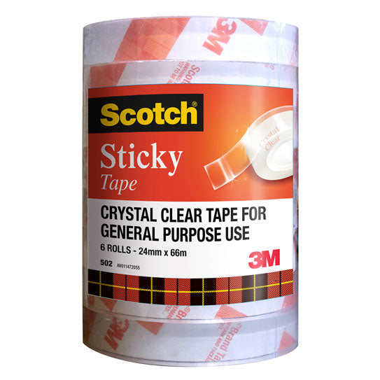 Scotch Sticky Tape 502 24mm x 66m - 6 Rolls
