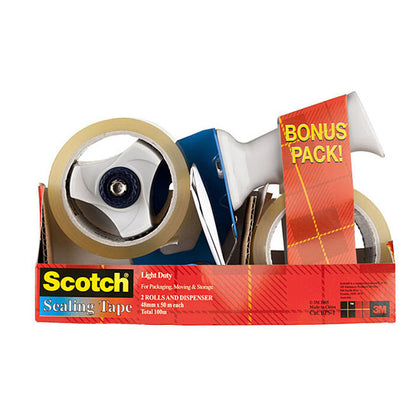 Scotch Sealing Tape 1 Dispenser and 2 Packaging Tape Rolls