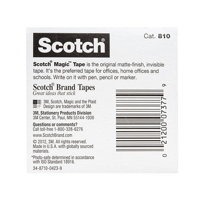 Scotch Magic Tape 810 12mm x 33m - 12 Box