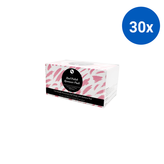 Sofeel Nail Polish Remover Pads Acetone Indiv Wrapped 1 Pc/Pack 100/Box - White x30