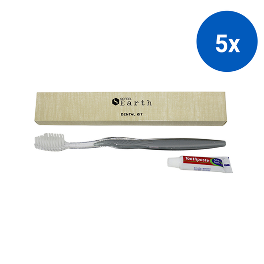 Sofeel Earth Dental Kit Toothbrush and Toothpaste Included Individually Packed 100/Box - White x5