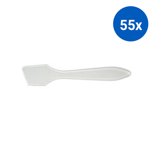 Sofeel Spatula 80 x 15mm Disposable Flexible Plastic 50/Pack - White x55