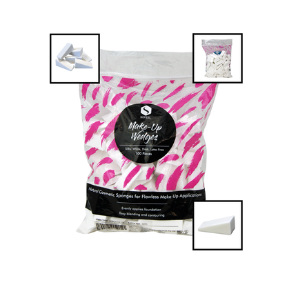Sofeel Natural Cosmetic Makeup Sponges Thick Latex Free Wedge Shape 100/Bag - Silky White x20