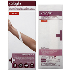 Calagin Calcium Alginate Dressing Non-Adherent 30cm 5 Pieces/Box - White x15