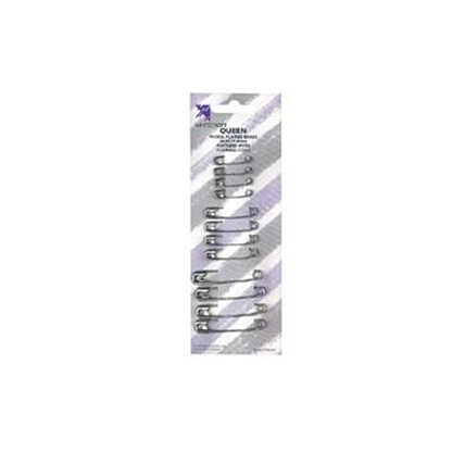 Queen Safety Pin with Coil Guard 12/Card - Silver x250