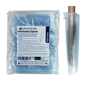Livingstone Inflatable Splint Half Arm Emergency PVC Immobilizer Lightweight Trauma Support Device - Clear x20