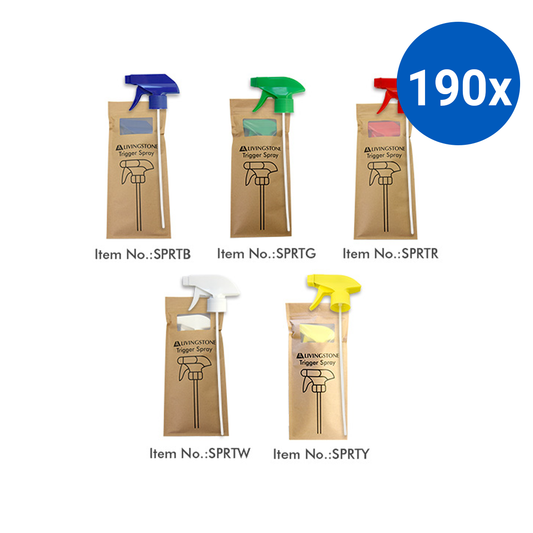 Livingstone Trigger Sprayer Adjustable Nozzle Spray Cap 28mm Neck 410 Tube 210mm - Yellow x190