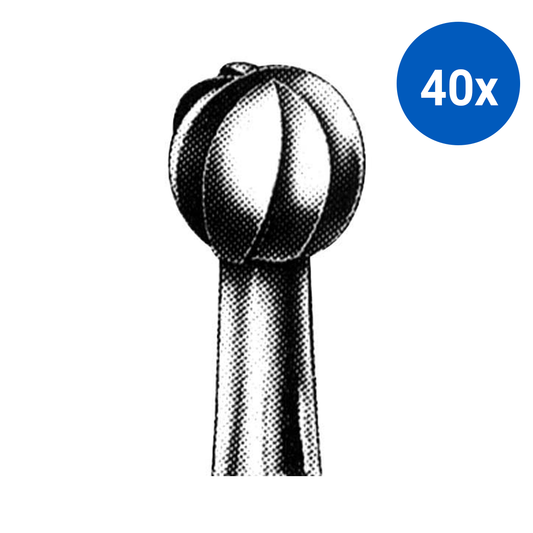 SSW 3 Tungsten Carbide Burs Round Shape ISO 001 #12(3) Friction Grip Made in UK - Silver x40
