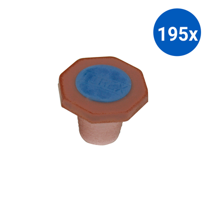 Polyethylene Recyclable Plastic Stopper Octagonal Cap 21 to 24mm - Brown x195