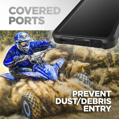 Encased Falcon Case Built-in Screen Guard Samsung Galaxy A72 With Belt Clip Holster - Black
